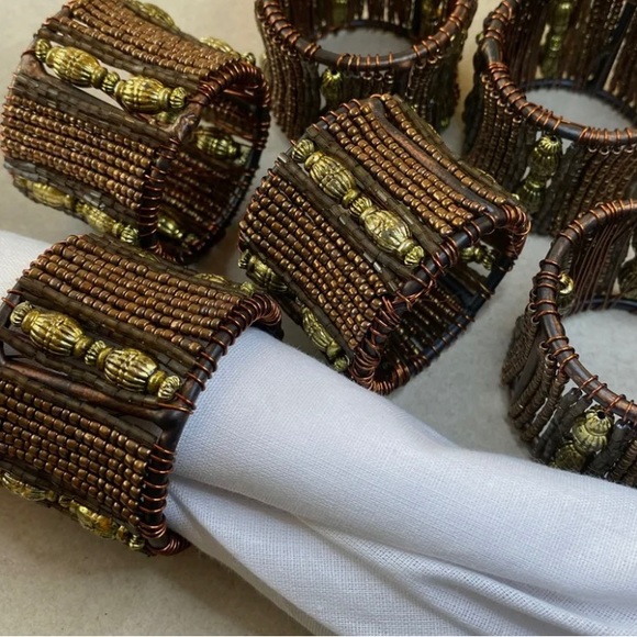 Trendex Beaded Napkin Holders - Set of 6 - Picture 2 of 3
